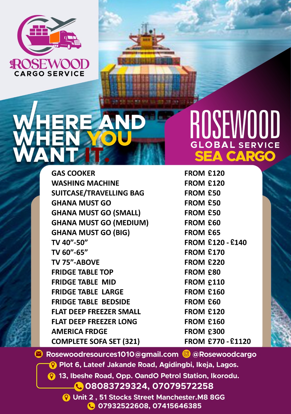    Rosewood Cargo Services 